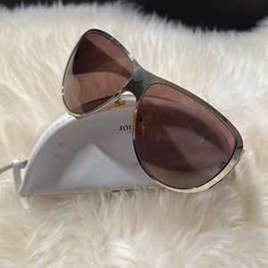 Christian Dior gold mirrored Aviators large Y2K
